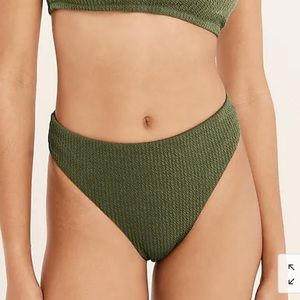 J. Crew High-Rise Cheeky Textured Bikini Bottom NWT